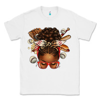 White baseball afro messy bun Classic Tee - texasbilliewilder