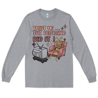 Heather Grey trust me the husband did it Long Sleeve Tee - MaliasSmallBusiness