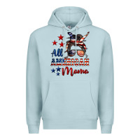 Blue Mist All American Mama Premium Hoodie - LillyAllenDesigns