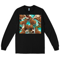 Black astec cowhide highlands cow Long Sleeve Tee - BarkalooDesign