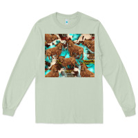 Matcha astec cowhide highlands cow Long Sleeve Tee - BarkalooDesign