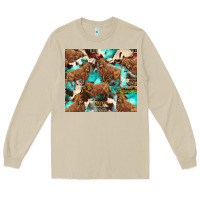 Mushroom astec cowhide highlands cow Long Sleeve Tee - BarkalooDesign