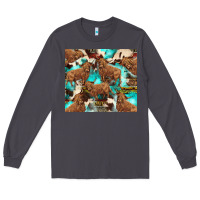 Smoke astec cowhide highlands cow Long Sleeve Tee - BarkalooDesign
