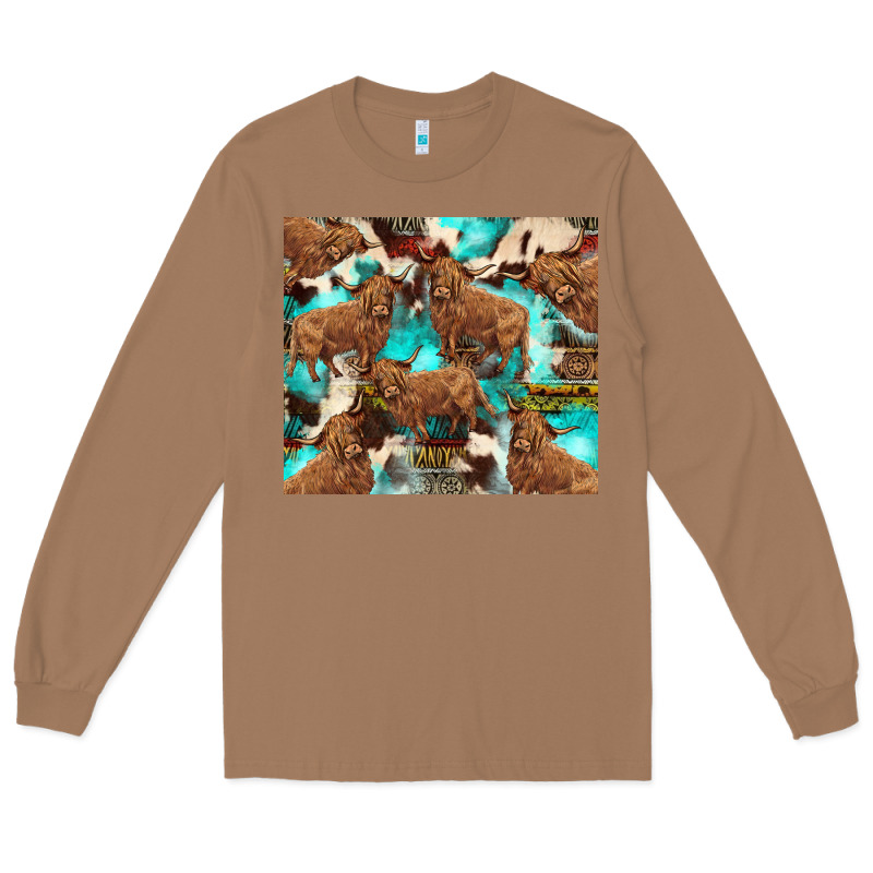 Astec Cowhide Highlands Cow Long Sleeve Tee by BarkalooDesign | Teevron