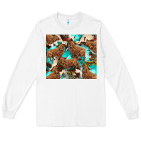 White astec cowhide highlands cow Long Sleeve Tee - BarkalooDesign
