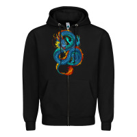 Black Blue dragon Zipper Hoodie - RanaPortraitStore