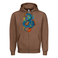 Chestnut Blue dragon Zipper Hoodie - RanaPortraitStore