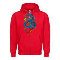 Red Blue dragon Zipper Hoodie - RanaPortraitStore