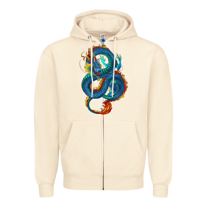 Blue Dragon Zipper Hoodie by RanaPortraitStore | Teevron