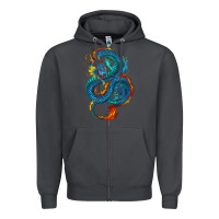 Smoke Blue dragon Zipper Hoodie - RanaPortraitStore