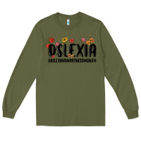 Army Green dslexia awareness month Long Sleeve Tee - MaliasSmallBusiness