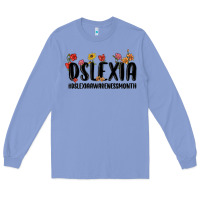 Colony Blue dslexia awareness month Long Sleeve Tee - MaliasSmallBusiness