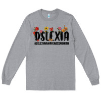 Heather Grey dslexia awareness month Long Sleeve Tee - MaliasSmallBusiness