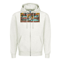 Oatmeal Heather Boho bull skull and serape Zipper Hoodie - RanaPortraitStore
