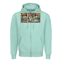 Seafoam Boho bull skull and serape Zipper Hoodie - RanaPortraitStore