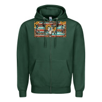 Sports Green Boho bull skull and serape Zipper Hoodie - RanaPortraitStore