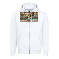 White Boho bull skull and serape Zipper Hoodie - RanaPortraitStore