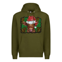Army Green christmas leopard buffalo plaid baby highland cow Premium Hoodie - BarkalooDesign