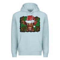 Blue Mist christmas leopard buffalo plaid baby highland cow Premium Hoodie - BarkalooDesign