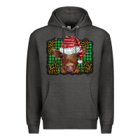 Charcoal Heather christmas leopard buffalo plaid baby highland cow Premium Hoodie - BarkalooDesign