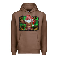 Chestnut christmas leopard buffalo plaid baby highland cow Premium Hoodie - BarkalooDesign