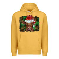 Mustard christmas leopard buffalo plaid baby highland cow Premium Hoodie - BarkalooDesign