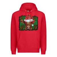 Red christmas leopard buffalo plaid baby highland cow Premium Hoodie - BarkalooDesign