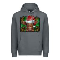 Rock christmas leopard buffalo plaid baby highland cow Premium Hoodie - BarkalooDesign