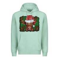 Christmas Leopard Buffalo Plaid Baby Highland Cow Premium Hoodie | Teevron