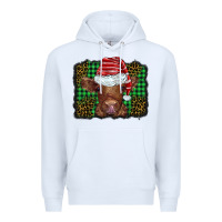 White christmas leopard buffalo plaid baby highland cow Premium Hoodie - BarkalooDesign
