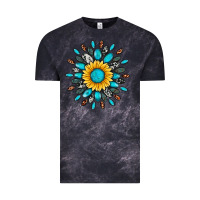 Cloud Black gemstone sunflower Vintage Tee - Artiststas