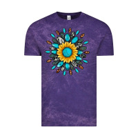 Cloud Purple gemstone sunflower Vintage Tee - Artiststas