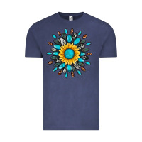 Vintage Denim gemstone sunflower Vintage Tee - Artiststas