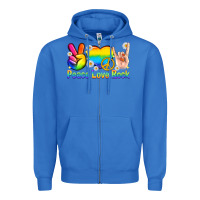 True Royal peace love rock pride Zipper Hoodie - texasbilliewilder