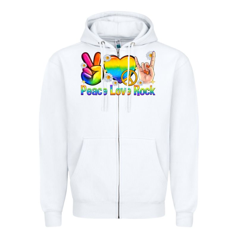 Peace Love Rock Pride Zipper Hoodie by texasbilliewilder | Teevron