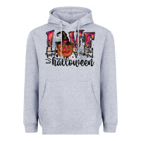 Heather Grey love halloween Heavyweight Hoodie - CowhideDigitalArt