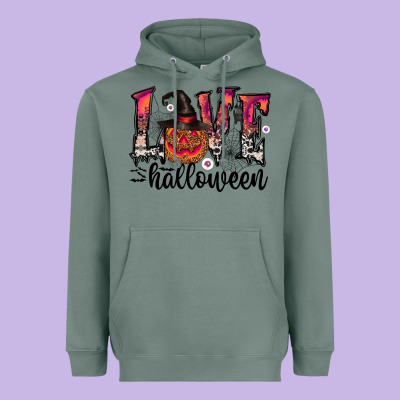 Love Halloween Heavyweight Hoodie Designed By Cowhidedigitalart