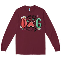 Burgundy crazy dog lady Long Sleeve Tee - MaliasSmallBusiness