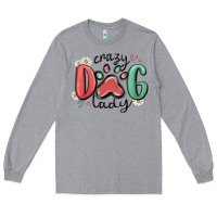 Heather Grey crazy dog lady Long Sleeve Tee - MaliasSmallBusiness
