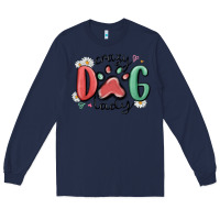 Navy crazy dog lady Long Sleeve Tee - MaliasSmallBusiness