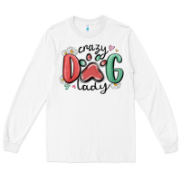 White crazy dog lady Long Sleeve Tee - MaliasSmallBusiness