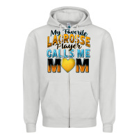 Dove Grey my favorite lacrosse player calls me mom Zipper Hoodie - Zillion Design Studio