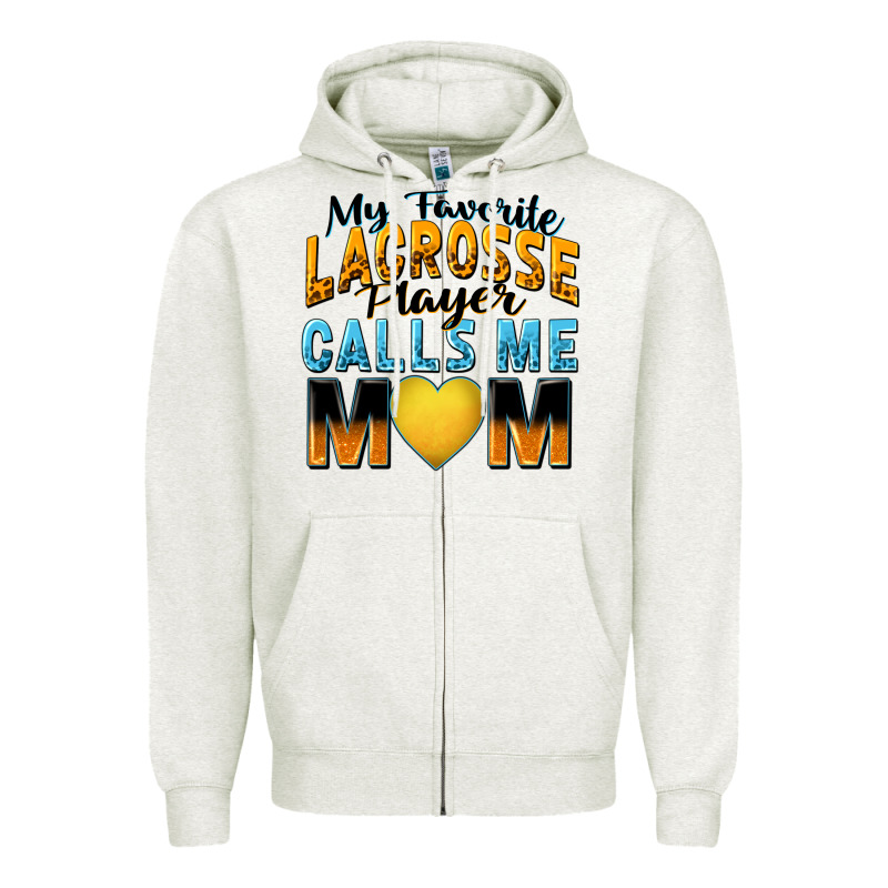 My Favorite Lacrosse Player Calls Me Mom Zipper Hoodie by Zillion Design Studio | Teevron