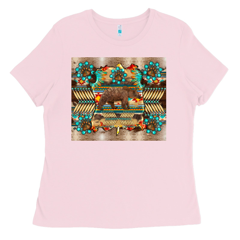 Bear Native Animal  Pelt  Tumbler Ladies Tee by BarkalooDesign | Teevron