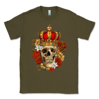 Army Green Skull King Classic Tee - RanaPortraitStore