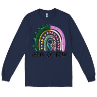 Navy mom of both rainbow Long Sleeve Tee - MaliasSmallBusiness