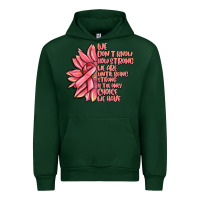 Forest Green pink sunflower and cancer ribbon breast cancer Urban Hoodie - MaliasSmallBusiness