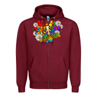 Burgundy pride bee with daisy lgbtq Zipper Hoodie - texasbilliewilder