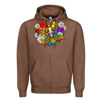 Chestnut pride bee with daisy lgbtq Zipper Hoodie - texasbilliewilder