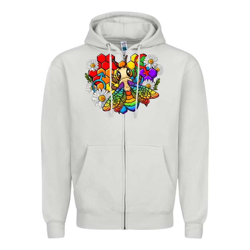 Pride Bee With Daisy Lgbtq Zipper Hoodie by texasbilliewilder | Teevron